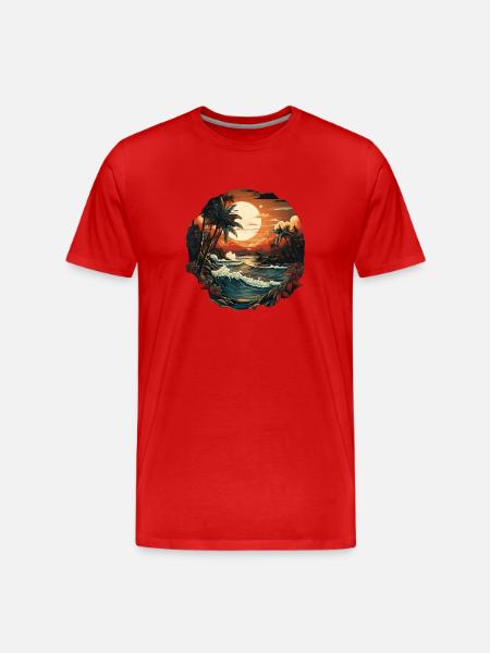 Tropical - Men's Premium Organic T-Shirt - red