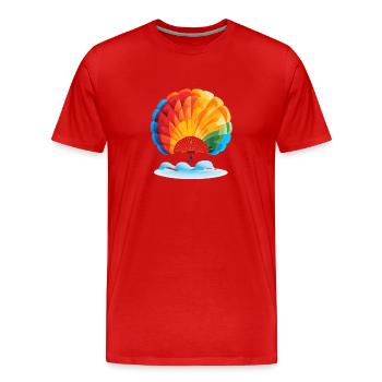 Fallschirm Abenteuer - Männer Premium Bio T-Shirt - Rot - Vorne - Damien (186cm)