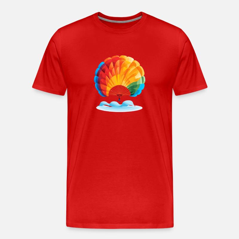 Fallschirm Abenteuer - Männer Premium Bio T-Shirt - Rot