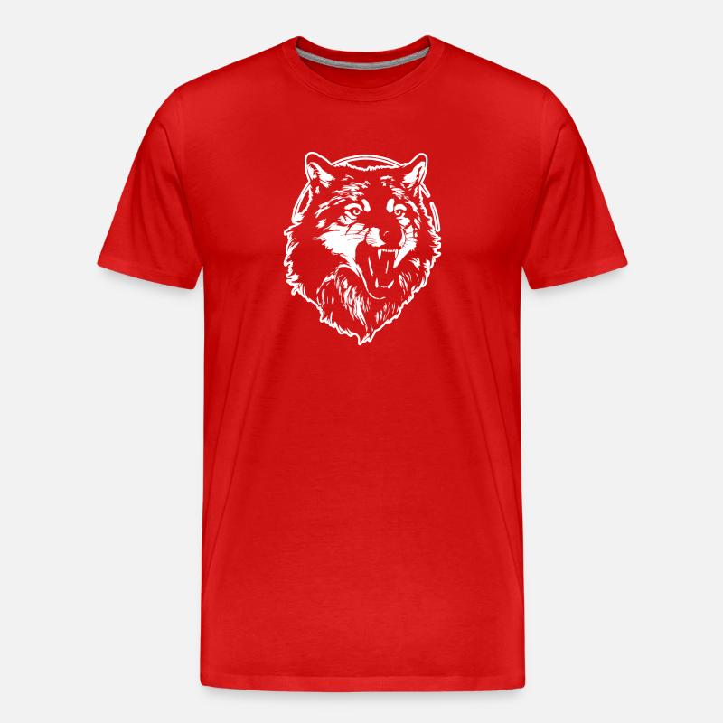 Wolf - Männer Premium Bio T-Shirt - Rot