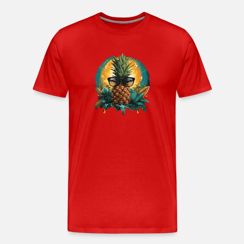 Ananas - Männer Premium Bio T-Shirt - Rot