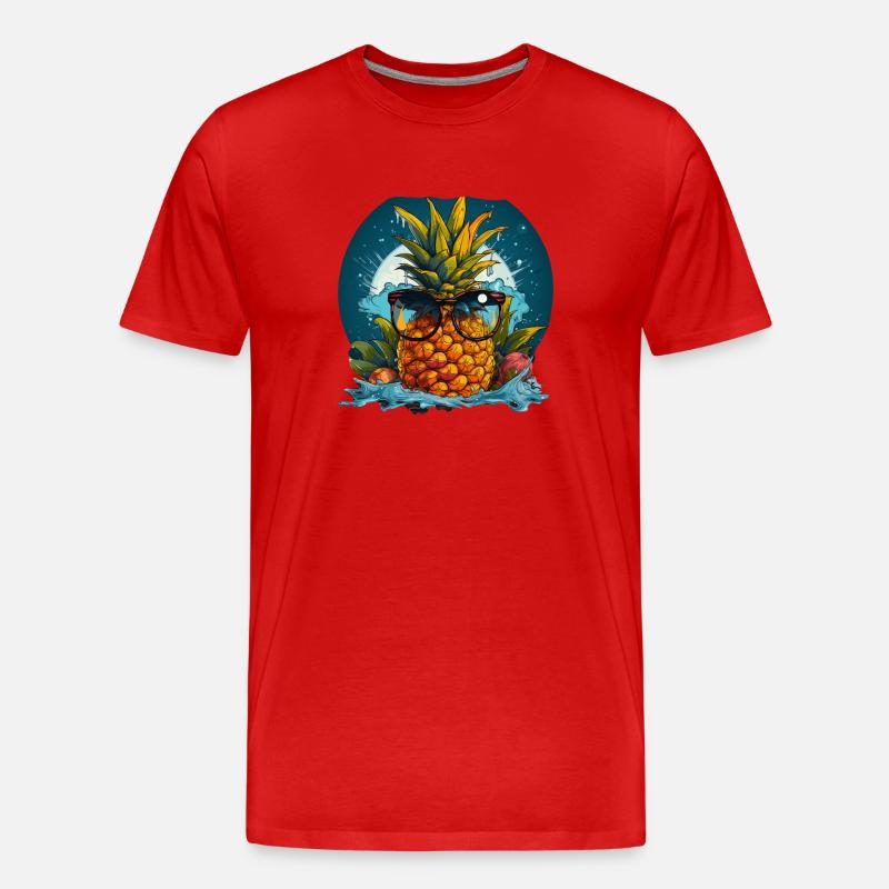 Ananas - Männer Premium Bio T-Shirt - Rot