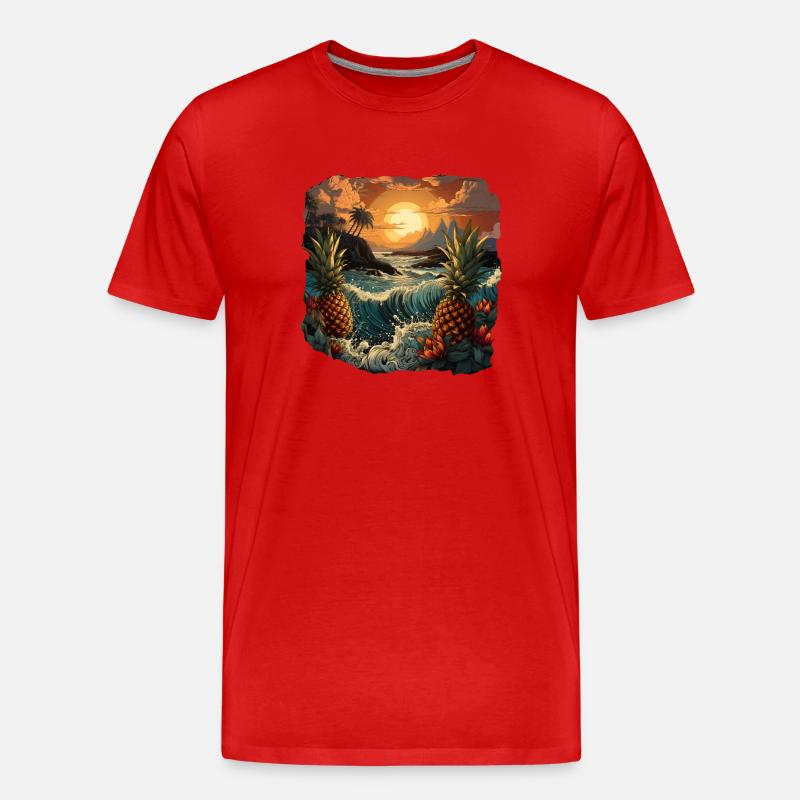 Ananas - Männer Premium Bio T-Shirt - Rot