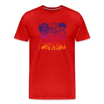 Newspaper Clips Scrapbook Magazines Alphabet Code - Men's Premium Organic T-Shirt - red - Front - Damien (186cm)