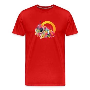 Design culture urbaine - T-shirt bio Premium Homme - rouge - Devant - Damien (186cm)