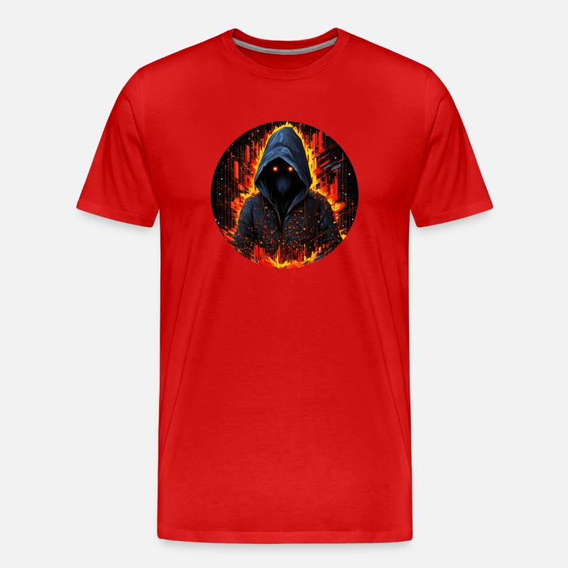 Mystifizierter Hacker - Männer Premium Bio T-Shirt - Rot