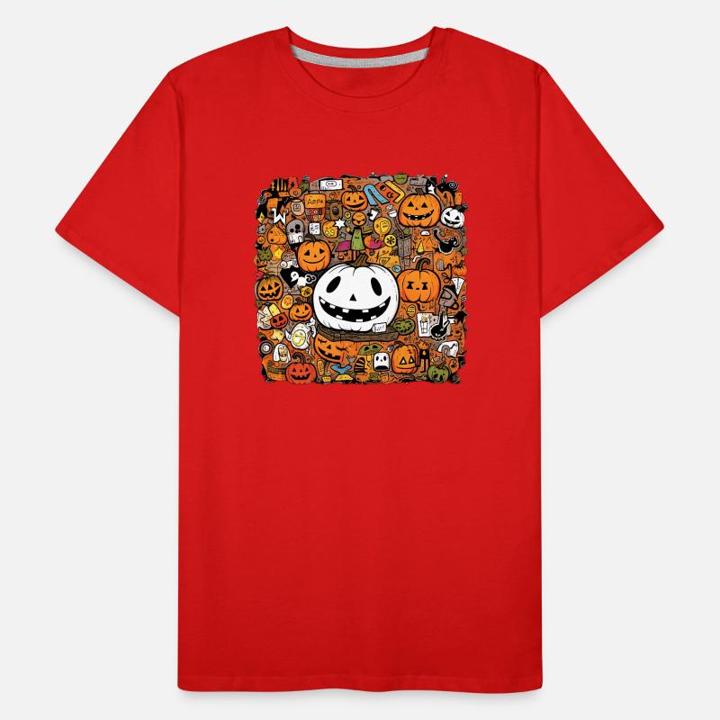 Multi pattern halloween pumpkin Men's Premium Organic T-Shirt