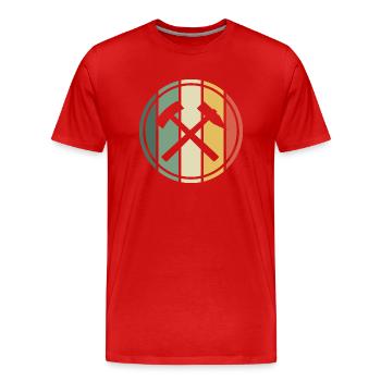 Erzgebirge Bergbau - Männer Premium Bio T-Shirt - Rot - Vorne - Damien (186cm)