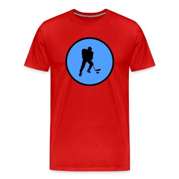 hockey - T-shirt bio Premium Homme - rouge - Devant - Damien (186cm)