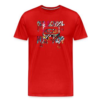 90er Jahre niedlich 80er Jahre Retro Vintage Nostalgie alt Scholl - Männer Premium Bio T-Shirt - Rot - Vorne - Damien (186cm)