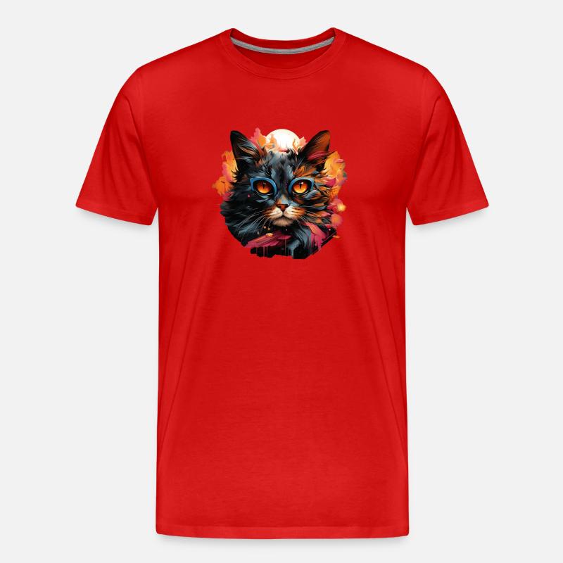 Katze - Männer Premium Bio T-Shirt - Rot