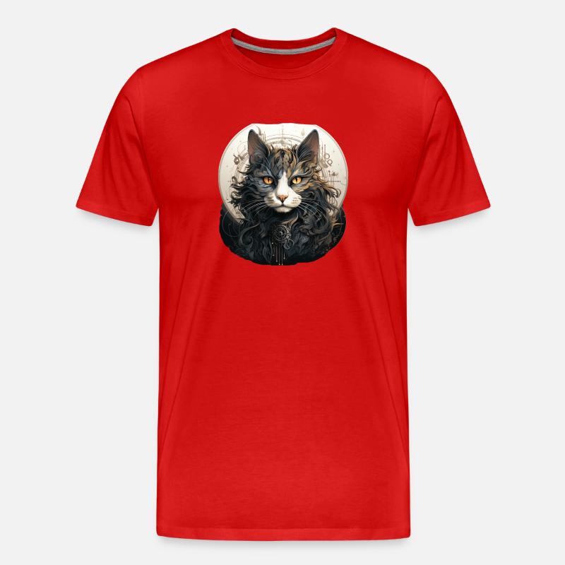 Katze - Männer Premium Bio T-Shirt - Rot