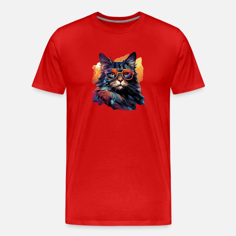 Katze - Männer Premium Bio T-Shirt - Rot