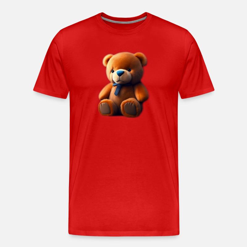Teddybär - Männer Premium Bio T-Shirt - Rot