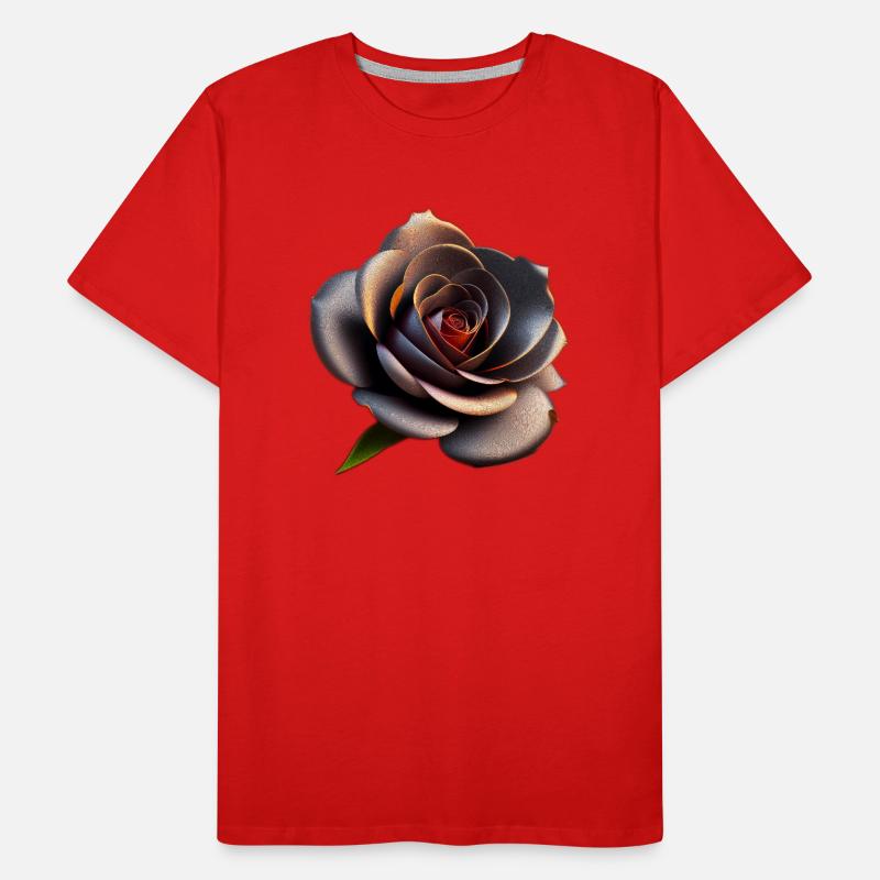 Schwarze Rose Männer Premium Bio T-Shirt