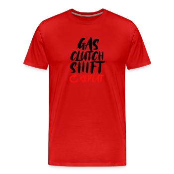Répétition du changement de vitesse d’embrayage à essence - T-shirt bio Premium Homme - rouge - Devant - Damien (186cm)