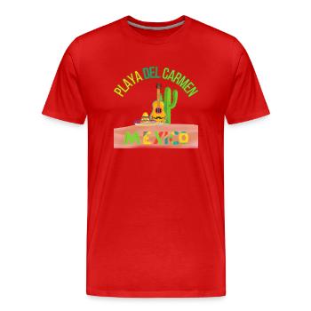 playa del carmen Mexico - T-shirt bio Premium Homme - rouge - Devant - Damien (186cm)