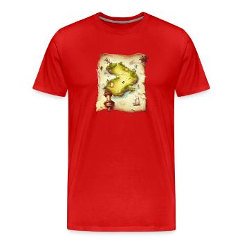 Carte au trésor - Chasse au trésor - T-shirt bio Premium Homme - rouge - Devant - Damien (186cm)