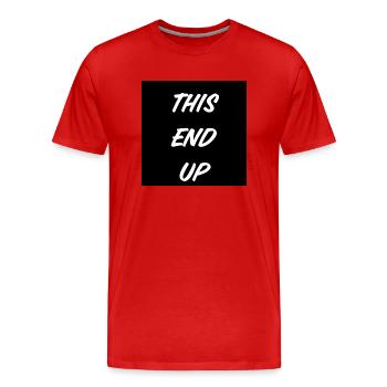 T-shirt « This End up » - T-shirt bio Premium Homme - rouge - Devant - Damien (186cm)