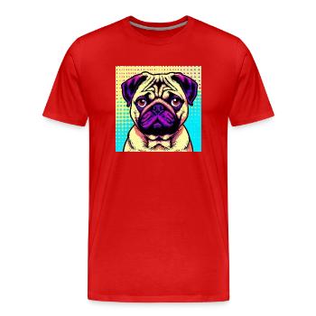 Carlin Pop Art - T-shirt bio Premium Homme - rouge - Devant - Damien (186cm)