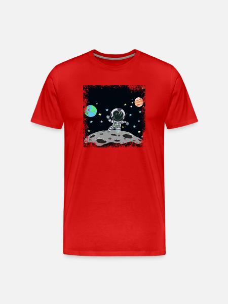 astronaute gris grunge - T-shirt bio Premium Homme - rouge