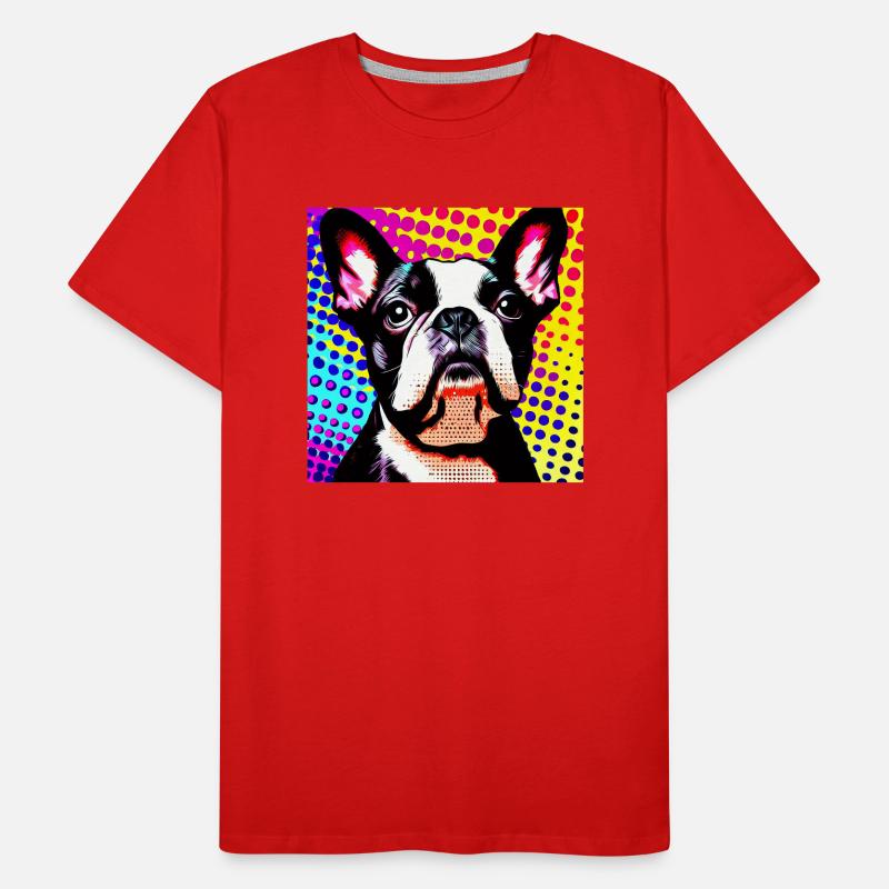 Boston Terrier Pop Art Männer Premium Bio T-Shirt