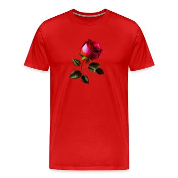 Rose rouge - T-shirt bio Premium Homme - rouge - Devant - Damien (186cm)