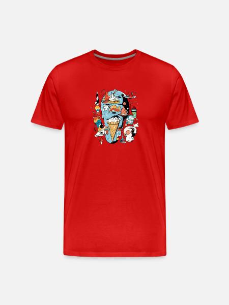 Der Eisfresser - Männer Premium Bio T-Shirt - Rot
