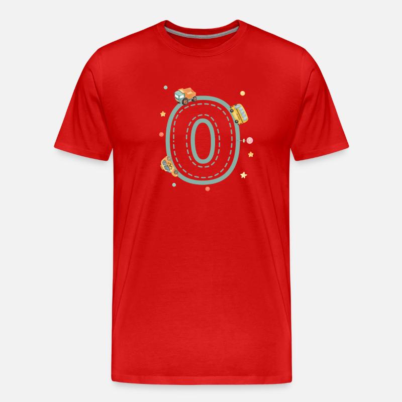 Brief oder Fahrzeug - personalisiertes Kindergeschenk - Männer Premium Bio T-Shirt - Rot