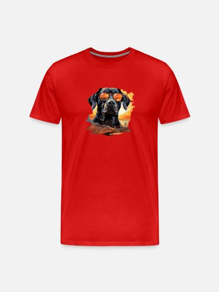 Dog - Men's Premium Organic T-Shirt - red