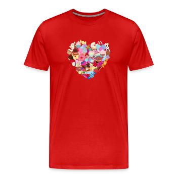 Schatz - Männer Premium Bio T-Shirt - Rot - Vorne - Damien (186cm)