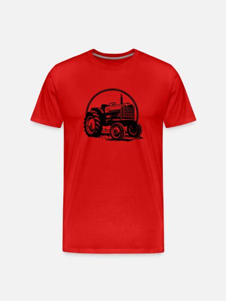 Traktor - Männer Premium Bio T-Shirt - Rot
