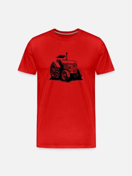 Traktor - Männer Premium Bio T-Shirt - Rot
