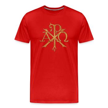 Je suis Alpha et Omega Jesus Christ Hop Church Bible - T-shirt bio Premium Homme - rouge - Devant - Damien (186cm)