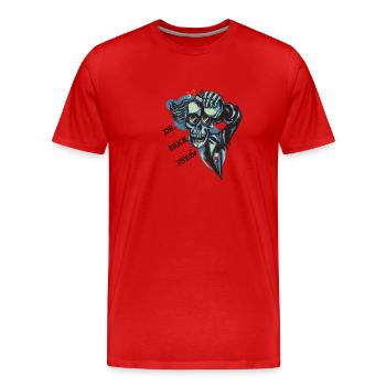 Psycho - Men's Premium Organic T-Shirt - red - Front - Damien (186cm)