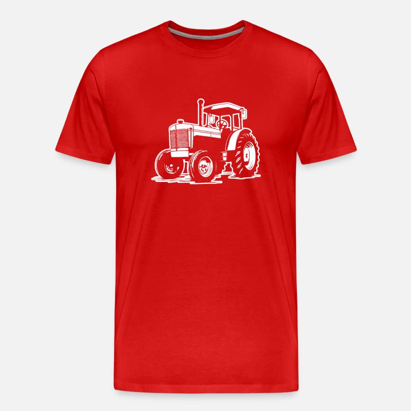Traktor - Männer Premium Bio T-Shirt - Rot