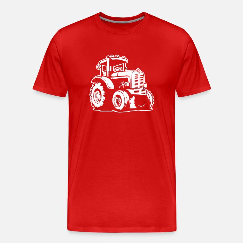 Traktor - Männer Premium Bio T-Shirt - Rot