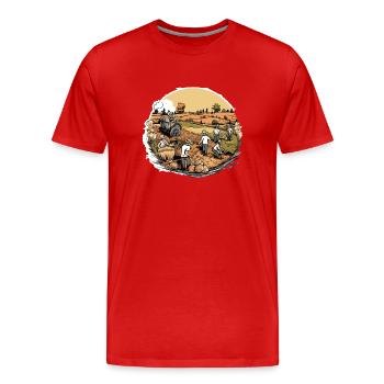 Travaux aux champs vintage - T-shirt bio Premium Homme - rouge - Devant - Damien (186cm)
