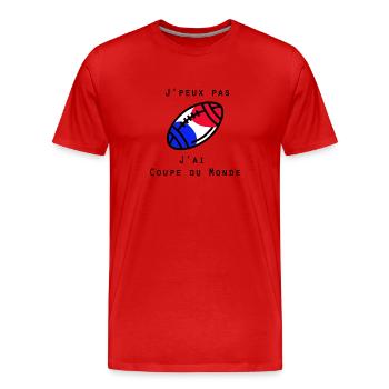 J'peux pas, J'ai coupe du monde - T-shirt bio Premium Homme - rouge - Devant - Damien (186cm)