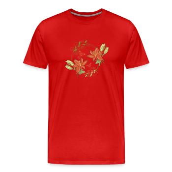 Fleurs de lys - T-shirt bio Premium Homme - rouge - Devant - Damien (186cm)