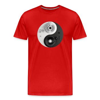 Yin yang music - T-shirt bio Premium Homme - rouge - Devant - Damien (186cm)