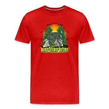NATURE SAUVAGE - T-shirt bio Premium Homme - rouge - Devant - Damien (186cm)