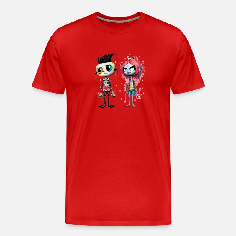 das schräge Pärchen - Männer Premium Bio T-Shirt - Rot