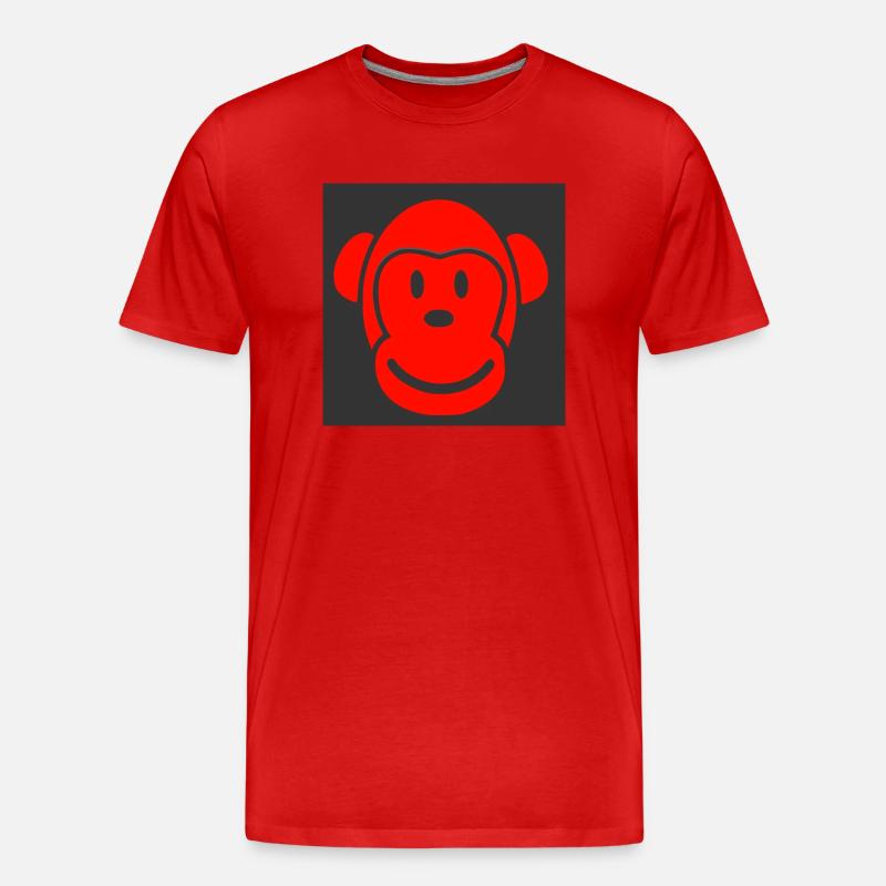 Glücklicher Affe Happy Monkey - Männer Premium Bio T-Shirt - Rot