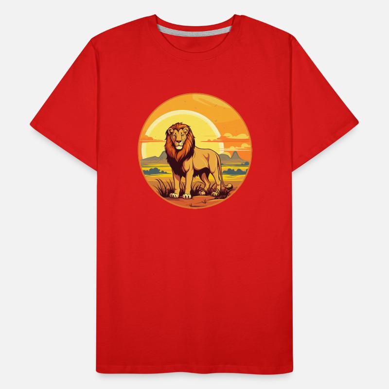 Le lion dans la savane T-shirt bio Premium Homme