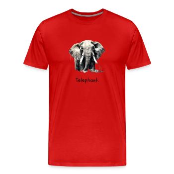Telephant. - Men's Premium Organic T-Shirt - red - Front - Damien (186cm)