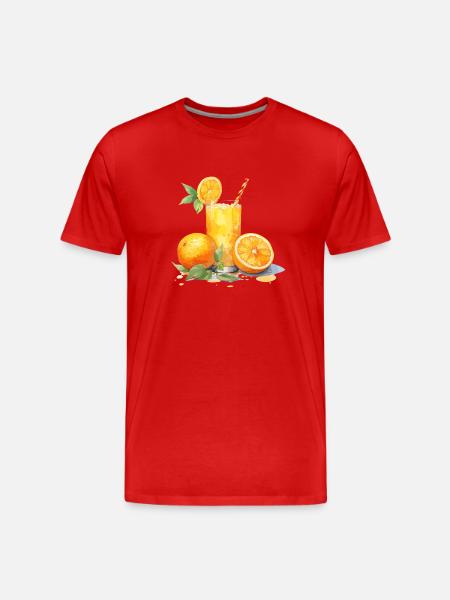 the fresh orange juice - Men's Premium Organic T-Shirt - red