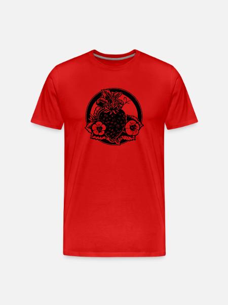 Erdbeere Obst Frucht - Männer Premium Bio T-Shirt - Rot