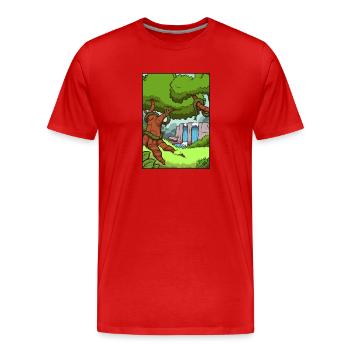 Jungle Background - Men's Premium Organic T-Shirt - red - Front - Damien (186cm)