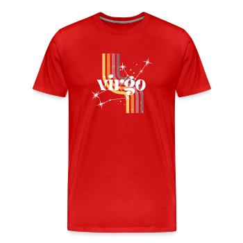 Virgo horoscope rétro - T-shirt bio Premium Homme - rouge - Devant - Damien (186cm)